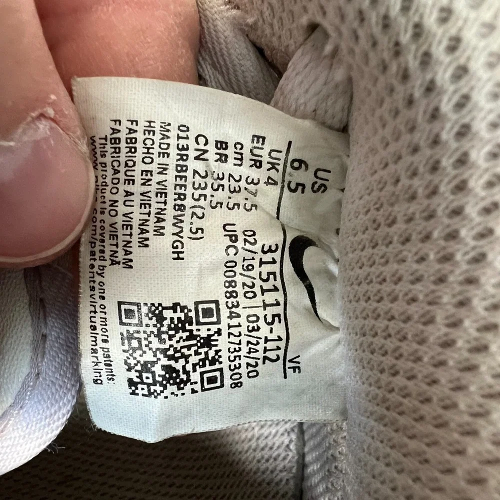 Nike Air Force 1 Low '07 Shoes Womens Size 6.5 White Leather Sneakers 315115-112